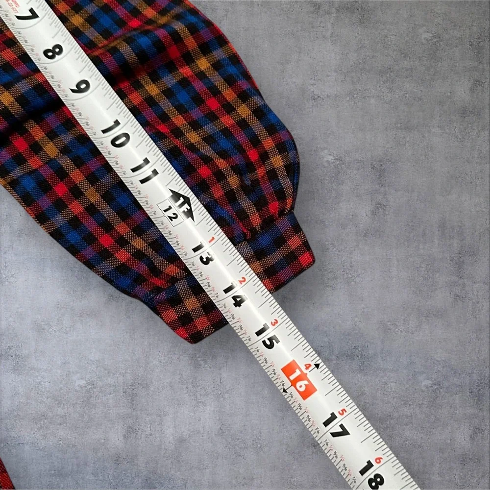 Vintage ady Girls‎ Plaid Dress Cherry Embroidery Long Sleeve Prairie Size 4 5